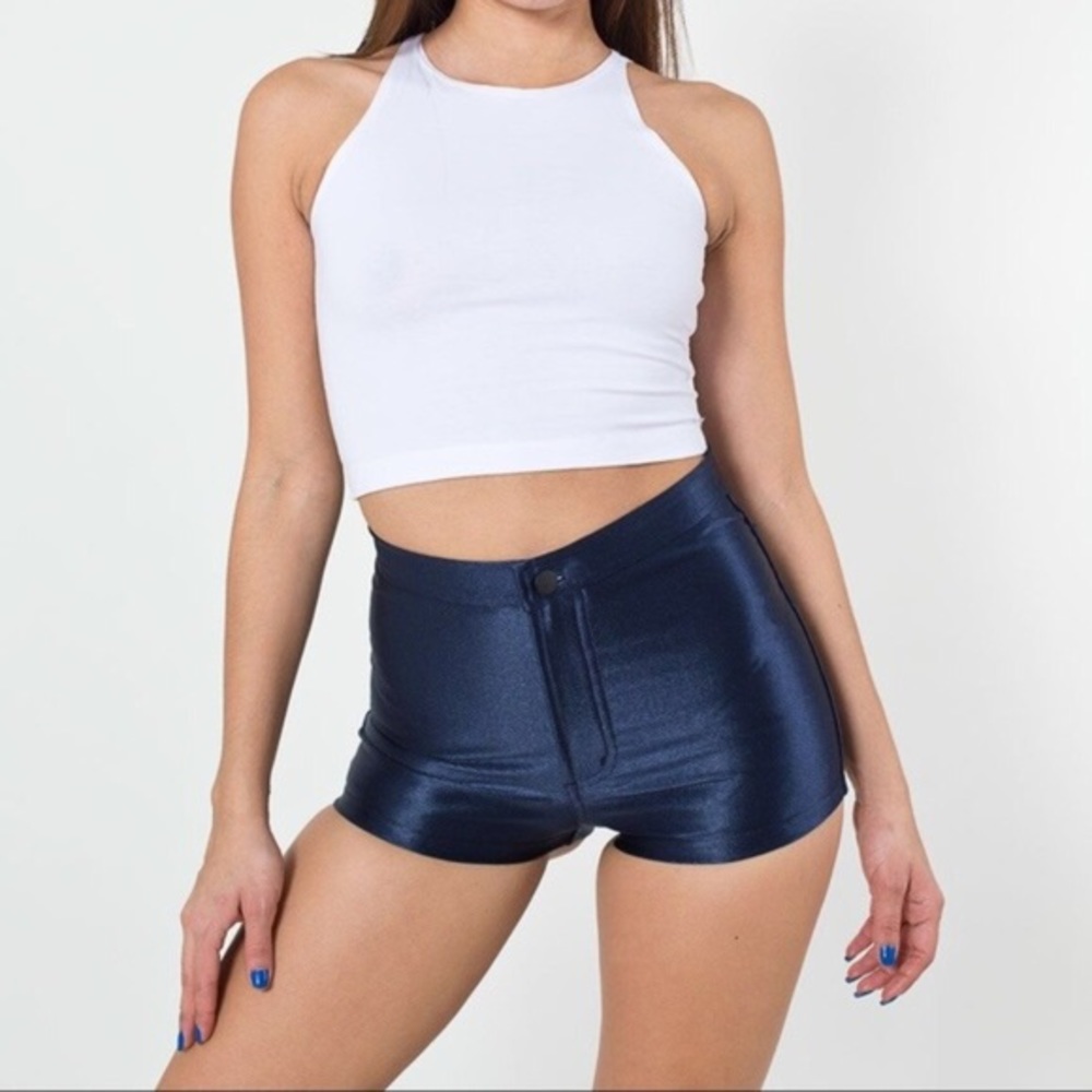 American apparel disco shorts in navy blue